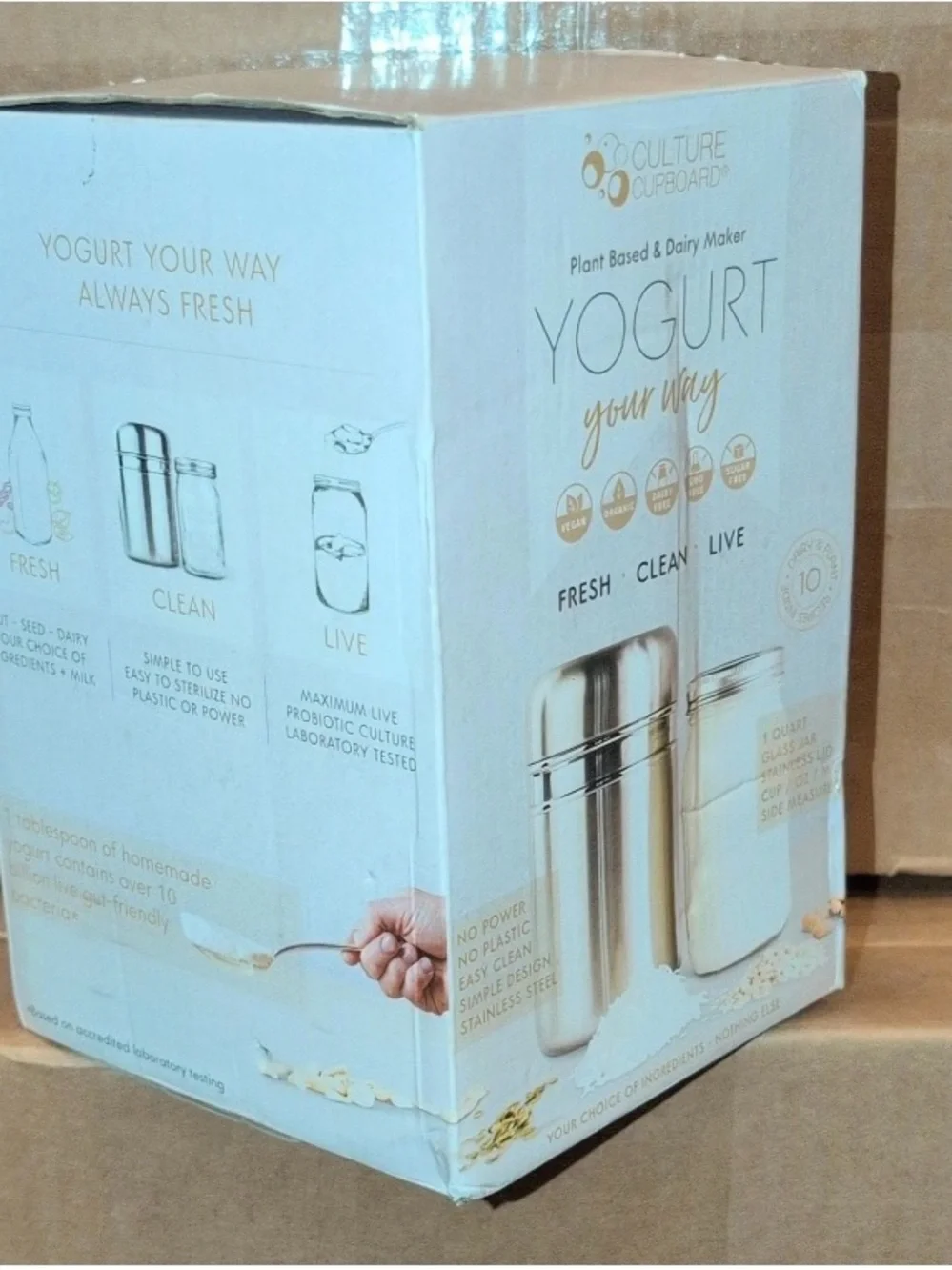 Culture Cupboard Yogurt Your Way Maker Stainless Steel Glass Jar 1 Quart